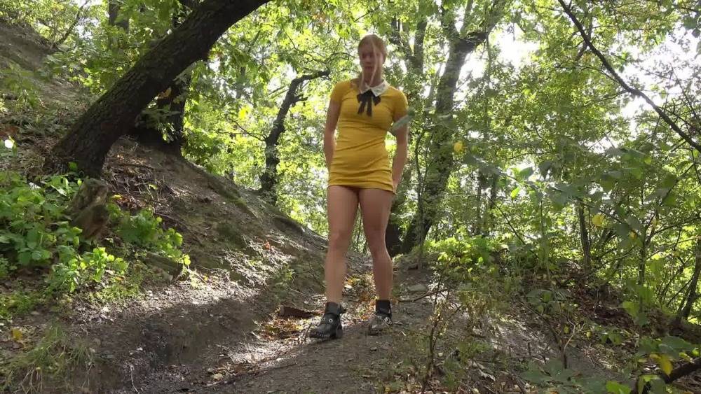 Chrissy Fox pees while standing in the woods - #5