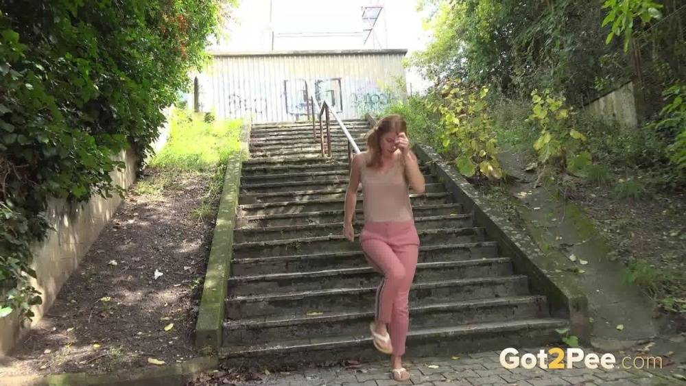 Chrissy Fox squats and pees on suburbs steps - #7