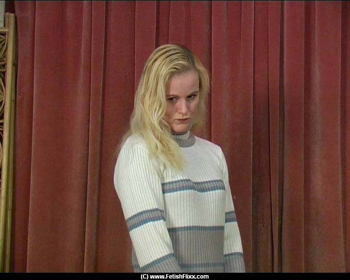 Blonde teen has her bare ass turned red during a caning session - #2