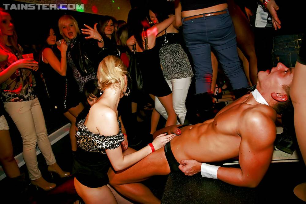 Lustful amateur gals going wild at the party with hot malestrippers - #7