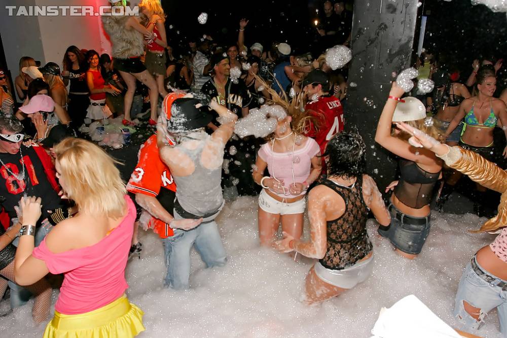 Fuckable chicks spending some good time at the wild foam party - #1