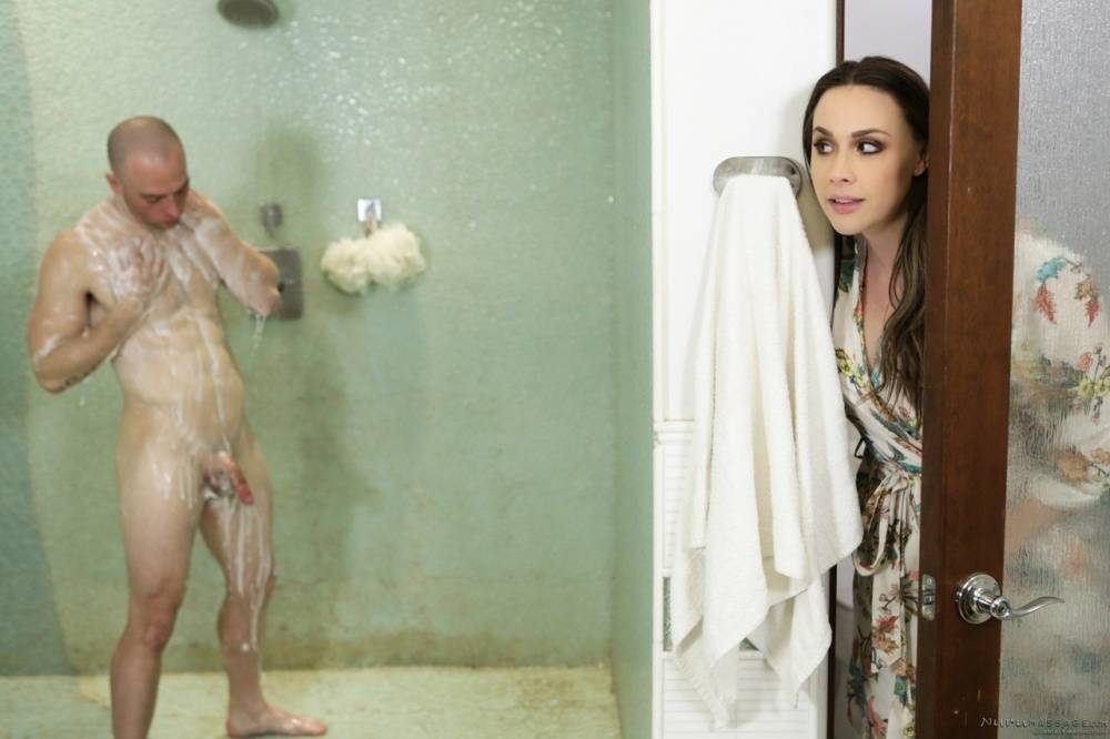 Chanel Preston seduces her stepson in lingerie as he gets out of the shower - #15