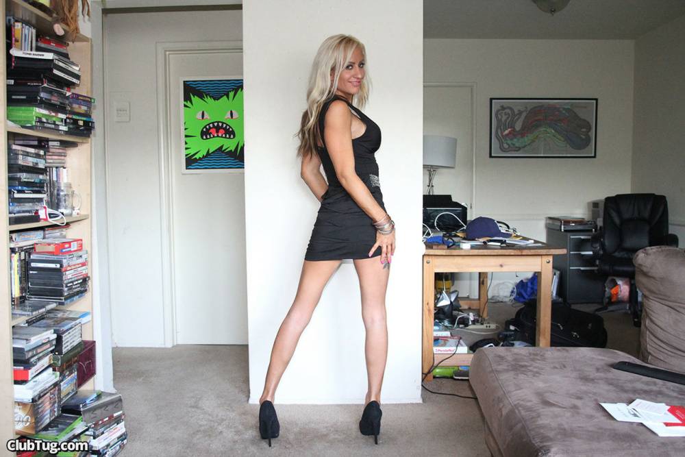 Long legged blonde Zoey Portland undresses before a POV handjob commences - #8