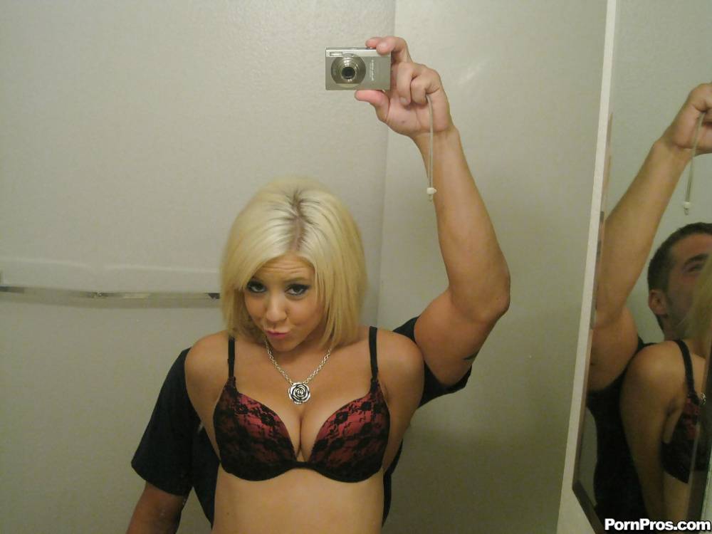 Blonde ex-girlfriend Tessa Taylor pulling out big tits for self shots - #13