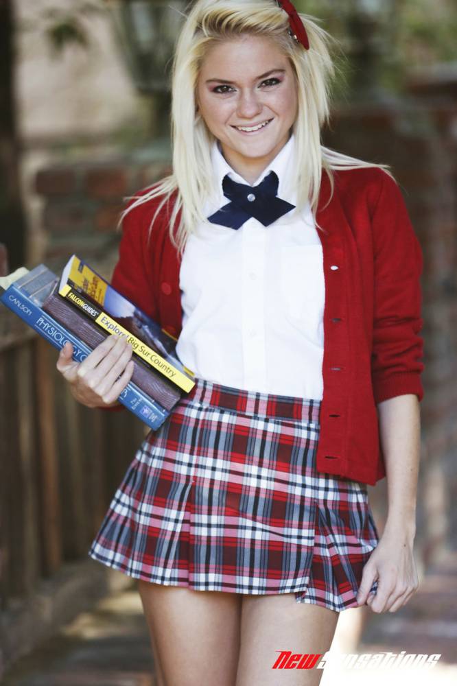 Blond schoolgirl Chloe Foster ends up on top while having sex on fallen leaves - #8