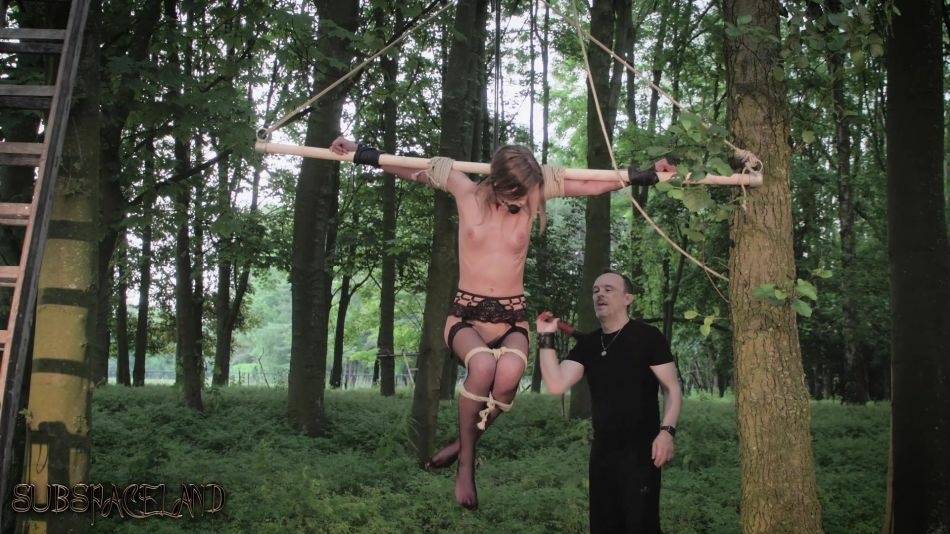 Sarah Kay comes back in the forest for some more BDSM punishment in all new - #5