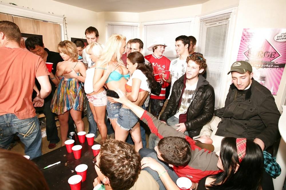 Lecherous chicks spend some good time with horny guys at the house party - #9