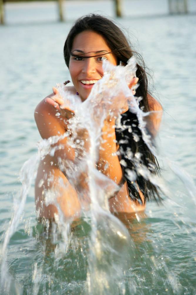Bikini model Ruth Medina shows off her naked teen body at the beach - #13