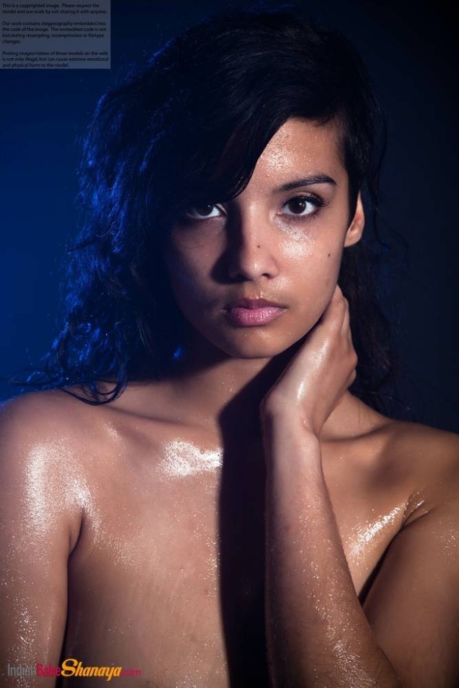 Indian chick shows off her big natural tits while modeling in the nude - #1