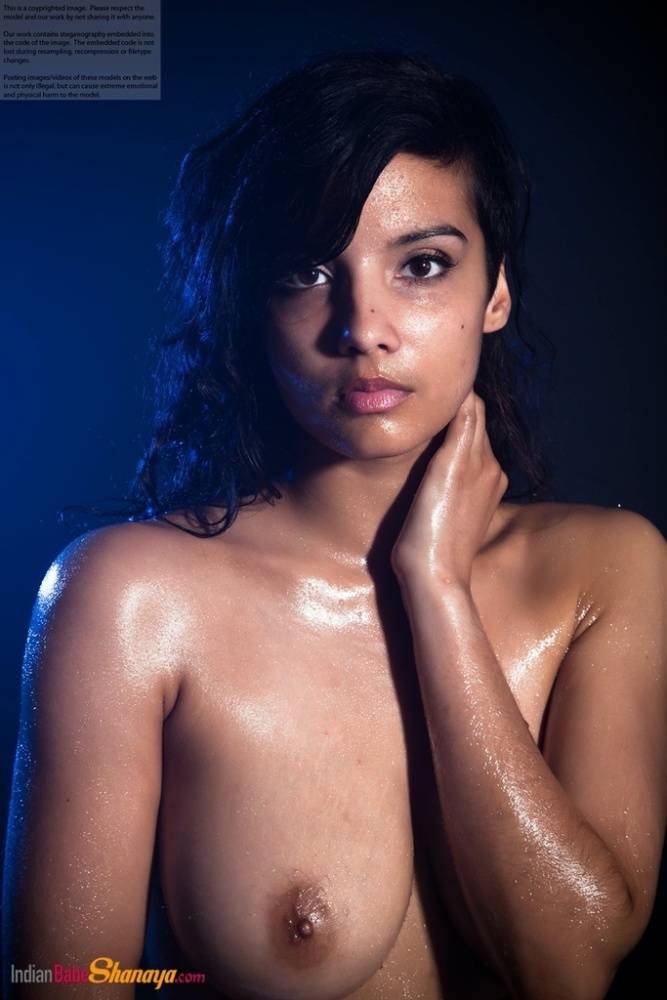 Indian chick shows off her big natural tits while modeling in the nude - #16