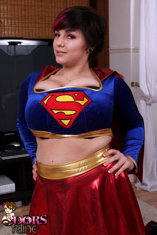 Cosplay girl Dors Feline reveals the super tits behind the super hero costume - #5