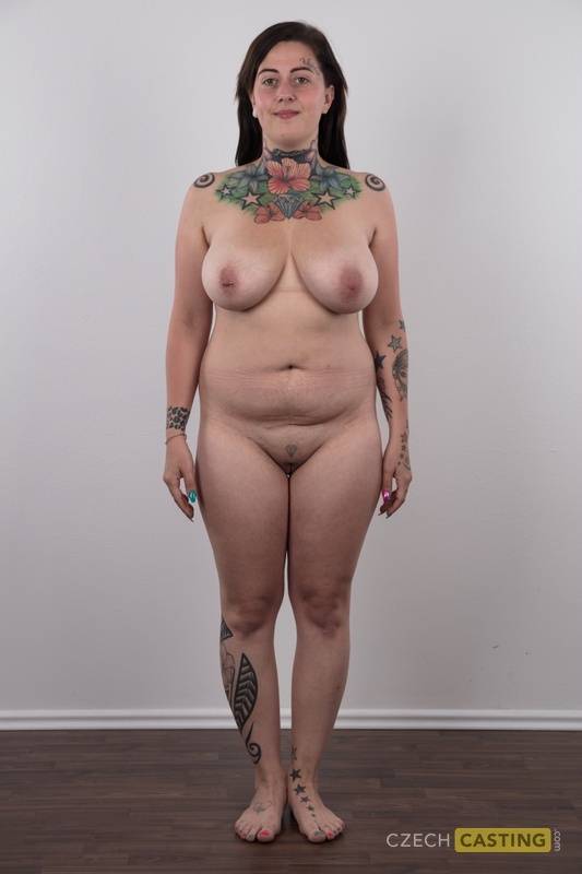 Tattooed amateur Nikola releases her overweight body from clothing - #8