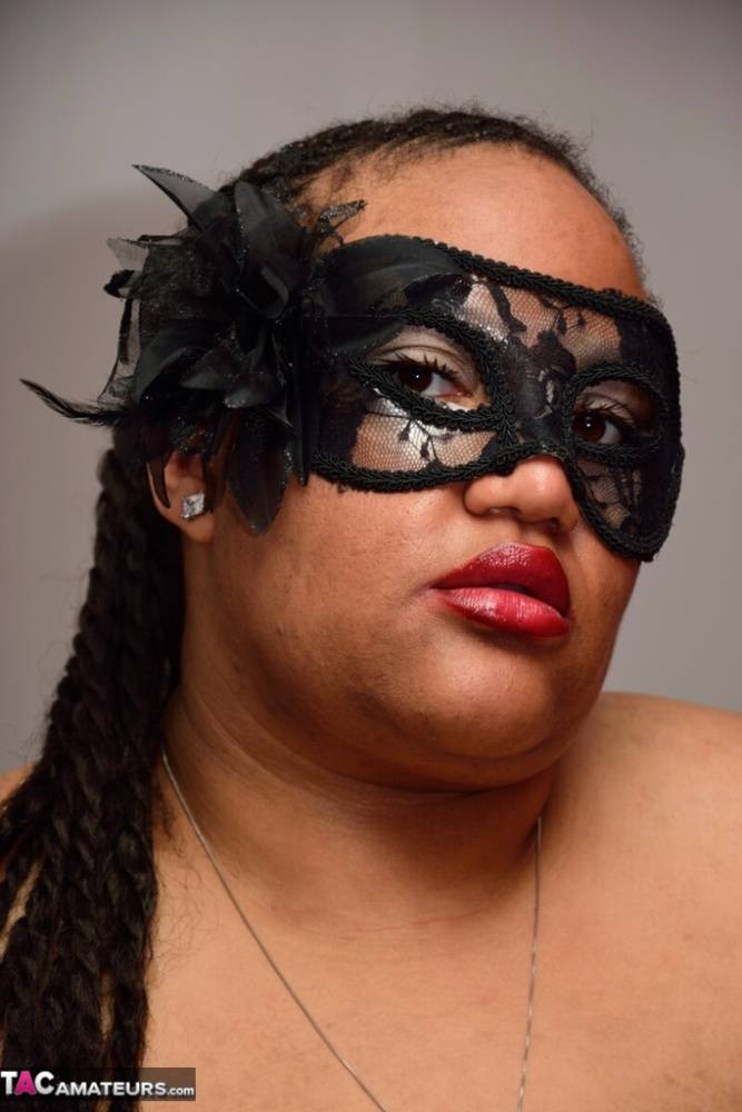 SSBBW wears a mask while unveiling her huge saggy tits and massive ass - #15
