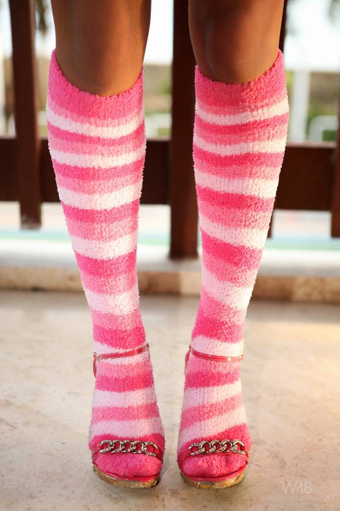 Beautiful redhead MILF Ashley Bulgari in socks flaunting her firm perfect tits - #11
