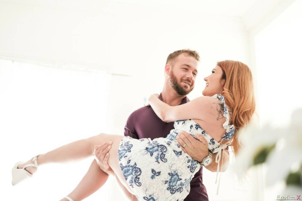 Natural redhead Adria Rae is swept off her feet before a couple's fuck | Photo: 1360319