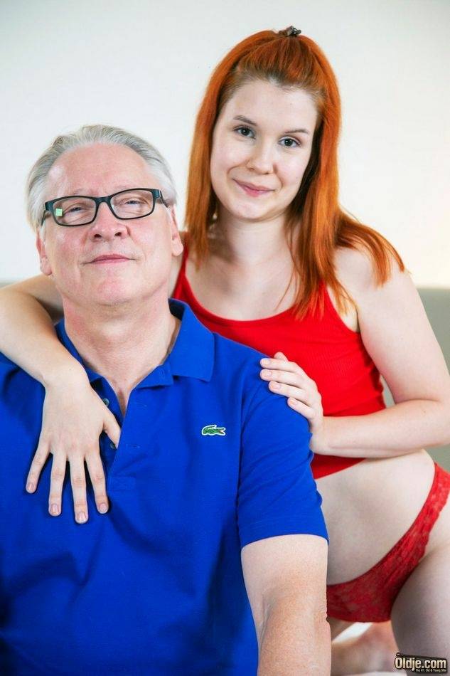 Young redhead swaps oral sex with her much older lover before they fuck - #12