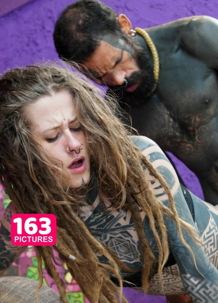 PHOTOSET Tattooed couple HARD fucking and ANAL play ANAL, sloppy blowjob | Photo: 1363875