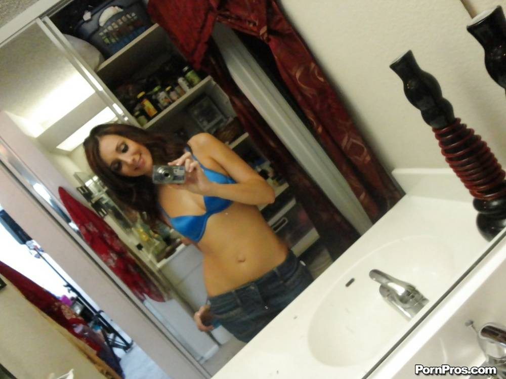 Girlfriend posing naked while taking photos of her pussy and tits - #7