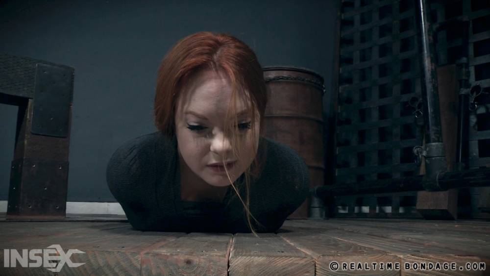 Redhead plumper Summer Hart has her ass turned red while restrained in dungeon - #5