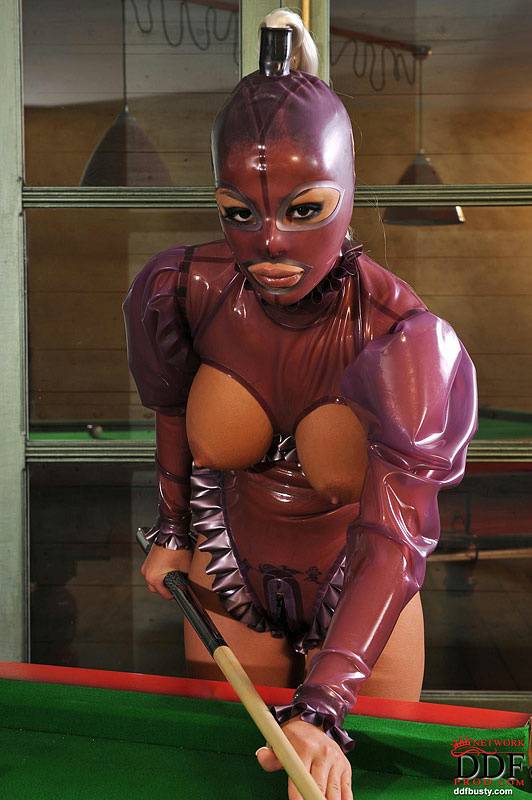 Hot babe in latex outfit Black Angelica has some fetish fun with her friend - #8