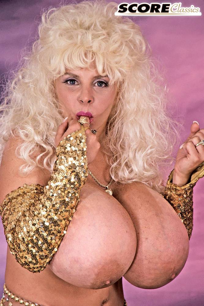 Solo model Lulu Devine sports big blonde hair while baring her gigantic boobs - #10