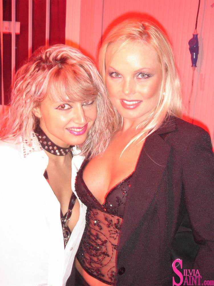 Blonde MILF Silvia Saint fully clothed posing & flaunting big tits at party - #15