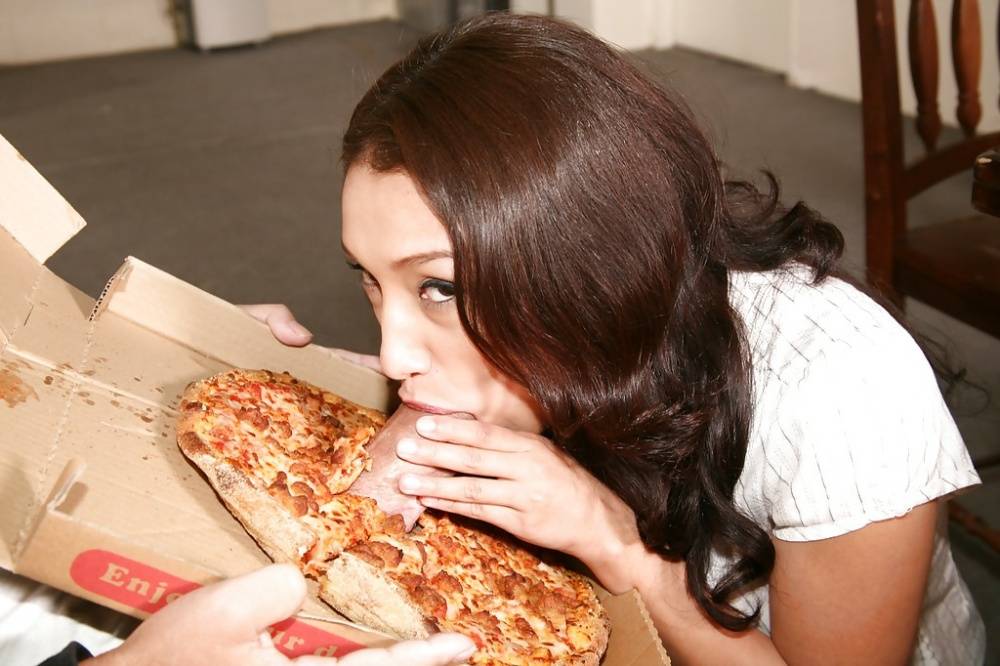 Naughty latina chick Vicki Chase sucks and fucks a pizza guy's hard prick - #15