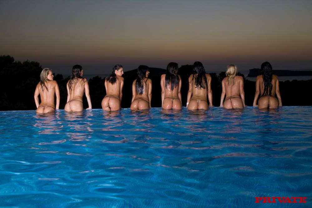 A group of hot chicks go for a skinny dip as the sun fades in the sky - #10