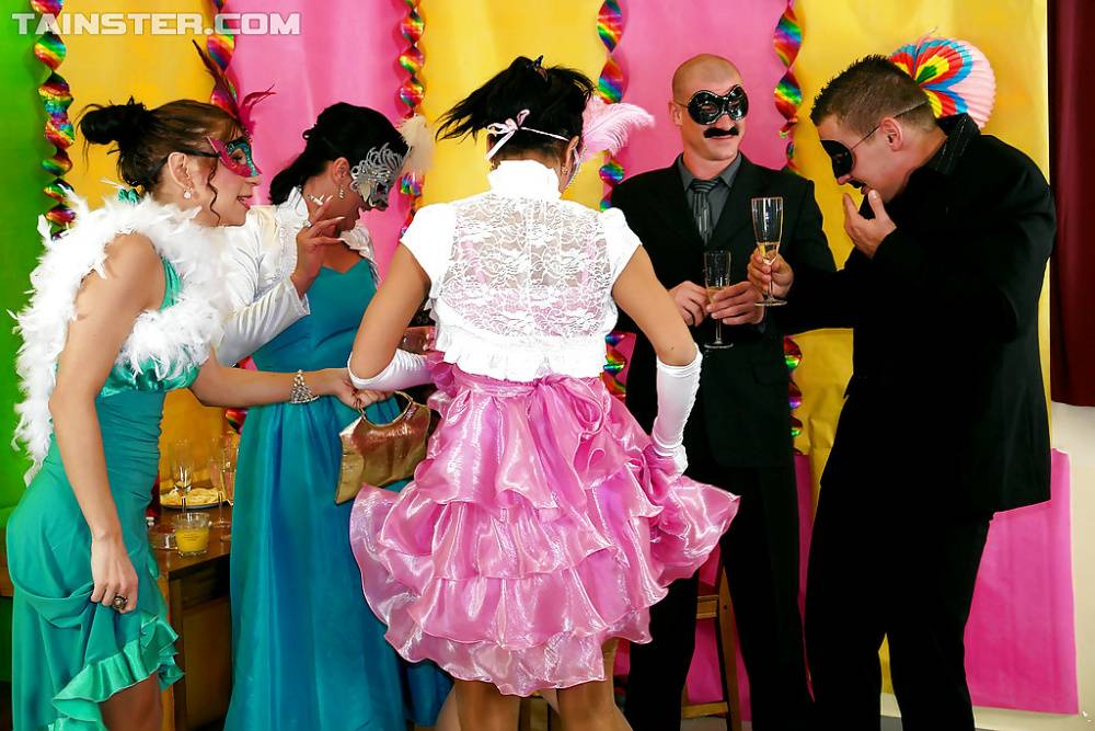 Lecherous european sluts enjoy a wet groupsex at the masquerade party - #3
