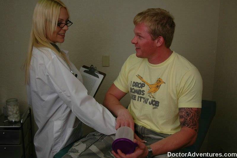 Busty doctor in glasses Daria Glover gives a blowjob to her patient - #2
