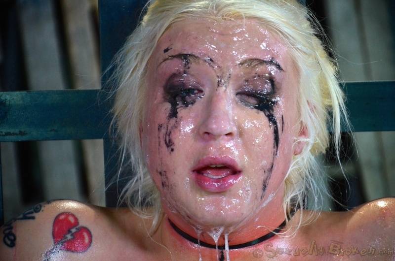 Big titted blonde Leya Falcon endures humiliating facial abuse in a dungeon - #11