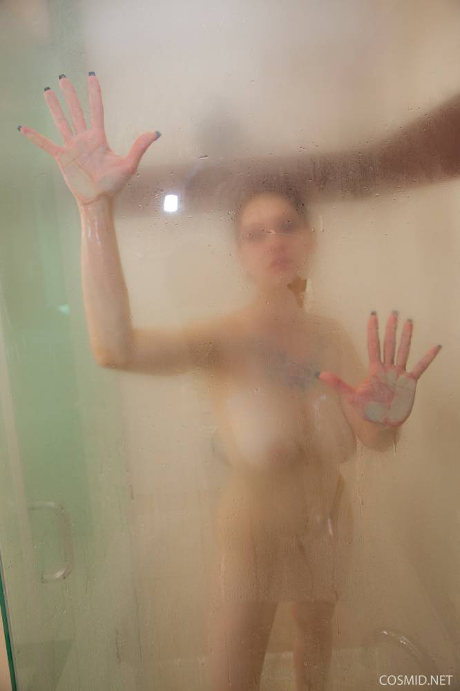 Big titted amateur Jennique gets caught bare naked while in the shower - #5