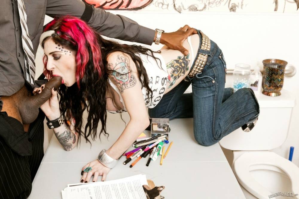 White girl with dyed hair Joanna Angel has her first big black cock experience - #10