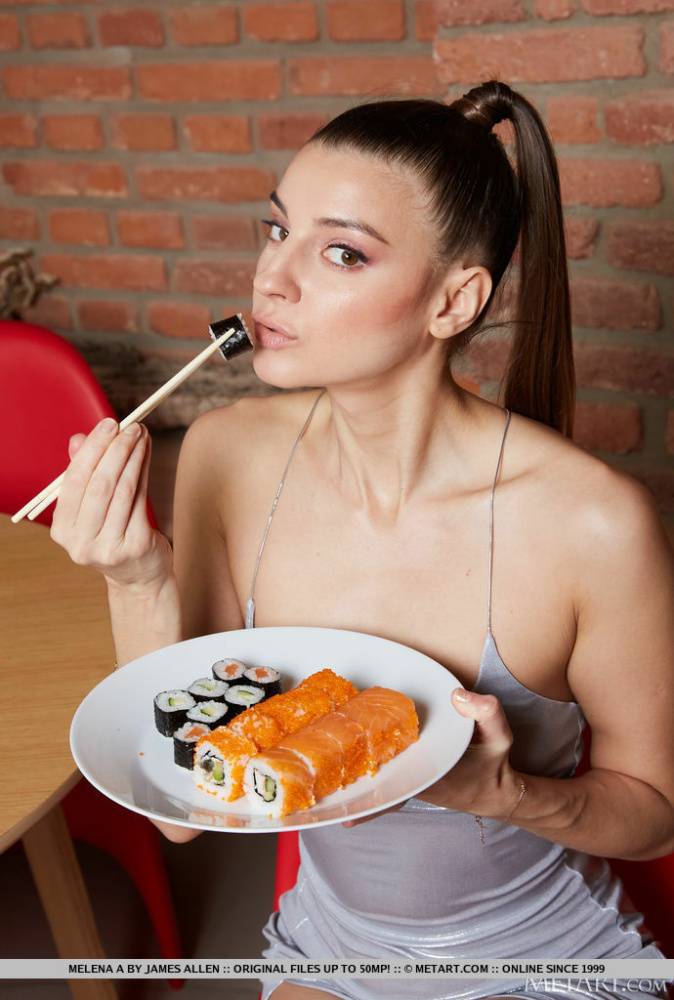 Irresistible Melena A invites you to eat her sushi She persuades you to do so - #12