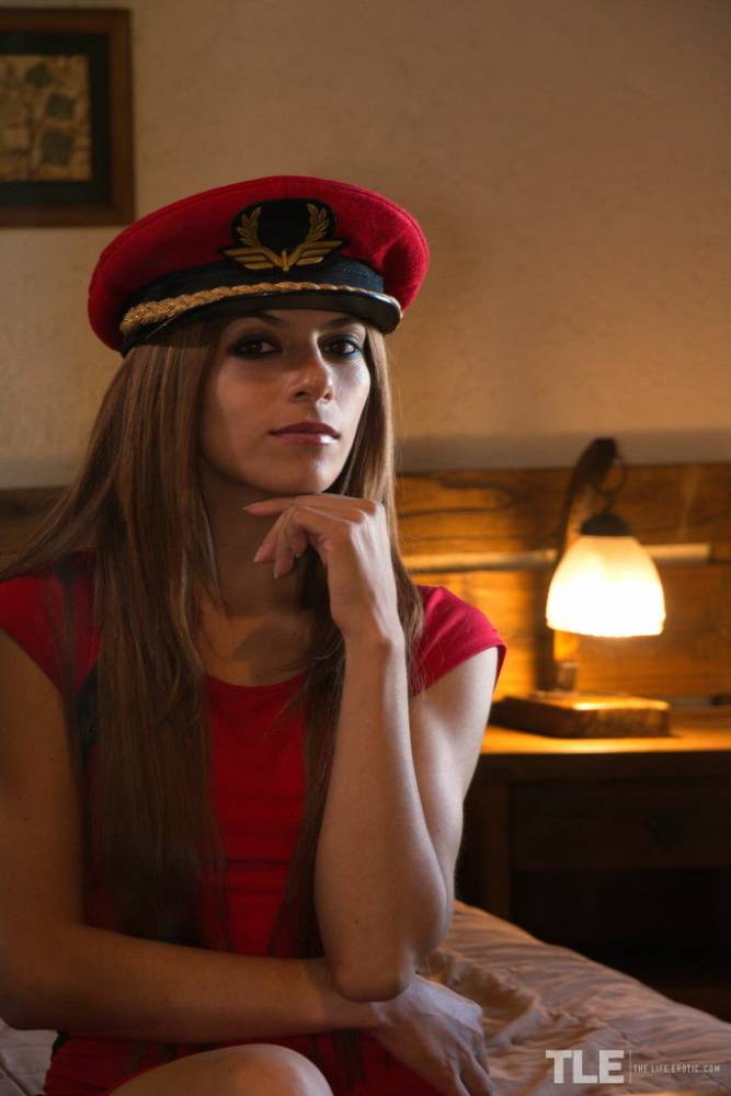 Kinky brunette Paloma D has a military fetish Wearing a cap assigned to her by - #10