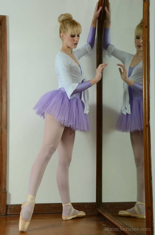 Blonde ballerina Miss Du Bois gets undressed in front of a mirror - #7