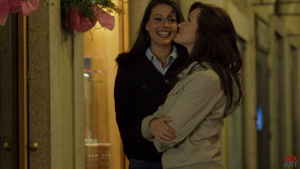 Teen girls Lorena B & Tess B have strapon lesbian sex on a first date - #6