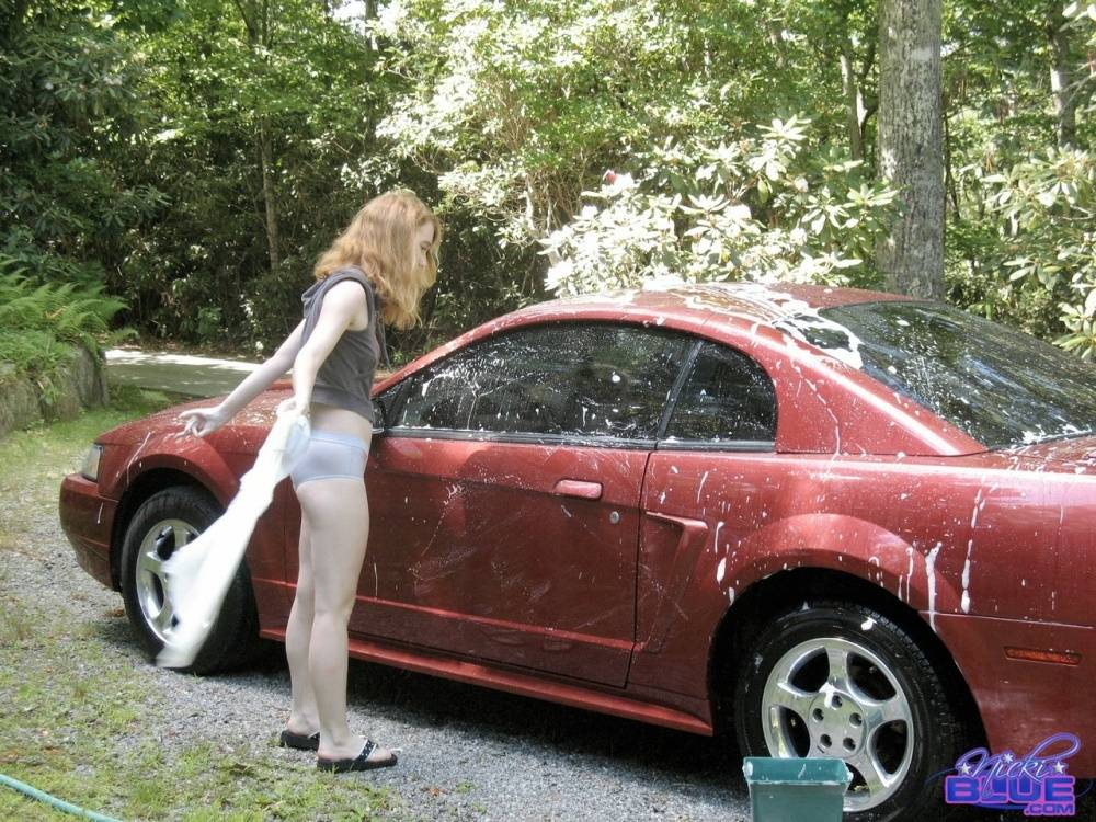 I am washing my Old Car It is a 04 Red Mustang I traded it Car Wash - #5