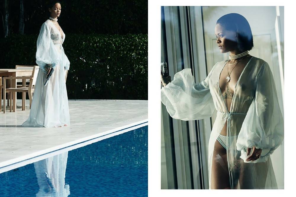 Rihanna Bikini Sheer Robe Nip Slip Photos Leaked - #3