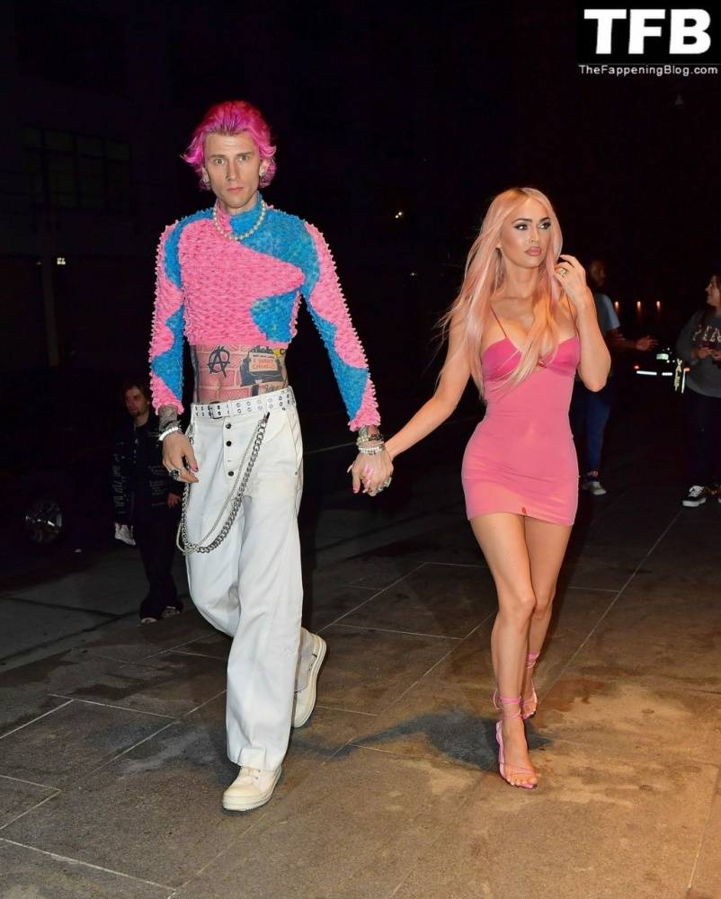 Megan Fox & Machine Gun Kelly Match in Barbie Pink as They Step Out For Dinner in NYC - #9