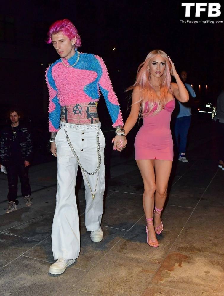 Megan Fox & Machine Gun Kelly Match in Barbie Pink as They Step Out For Dinner in NYC - #1