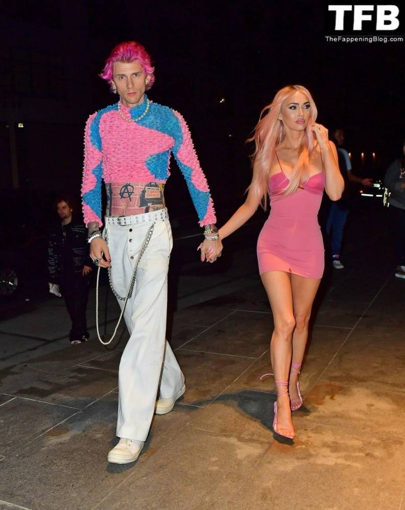 Megan Fox & Machine Gun Kelly Match in Barbie Pink as They Step Out For Dinner in NYC - #10