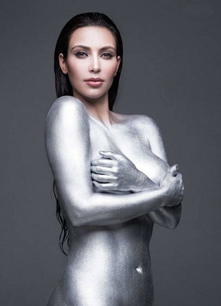 Kim Kardashian Nude Body Paint Outtakes Set Leaked - #11