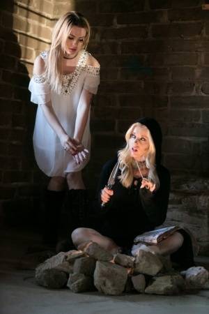 Fully clothed teens Dahlia Sky and Charlotte Stokely model in cosplay garb | Photo: 24000
