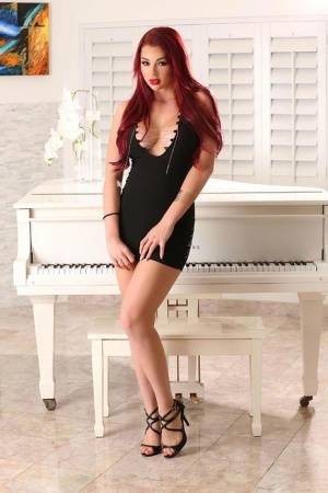 Hot redhead Skyla Novea sucks and tit fucks her man's long cock - #main