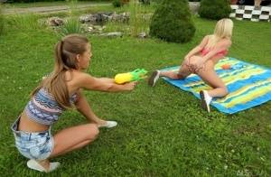 Flexible teens Vinna Reed & Sara Kay grind twats after getting wet and naked - #main