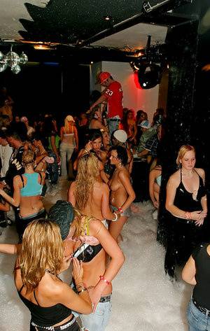 Filthy MILFs have some lesbian and blowjob fun at the wild foam party on galphoto.com