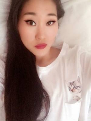 Hot Asian teen Katana takes a selfie to flaunt her pretty face & hot body on galphoto.com