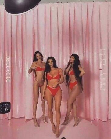 Kylie Jenner Thong Lingerie Skims BTS Video Leaked on galphoto.com
